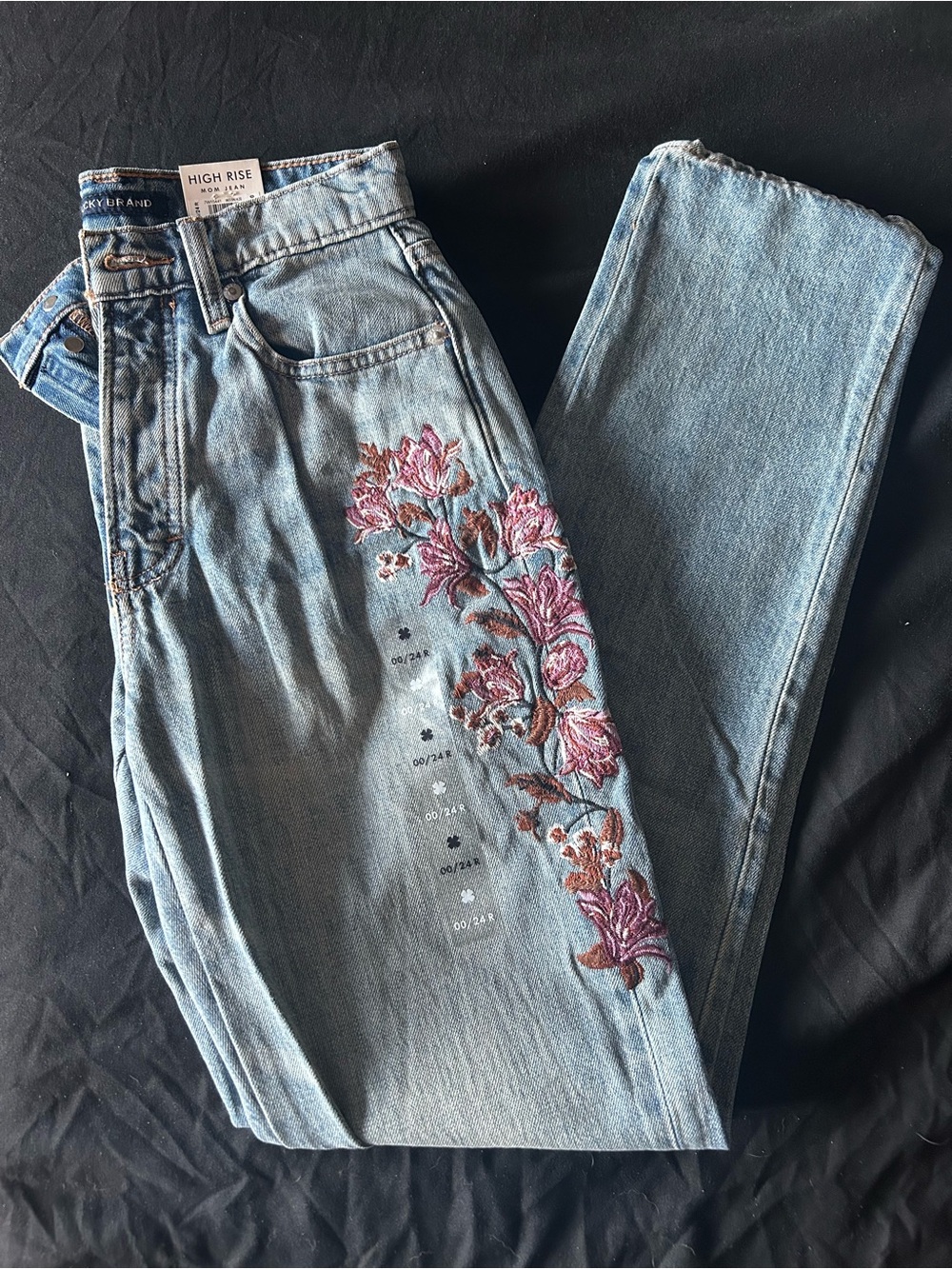 Lucky Brand High-Rise Embroidered Floral Jeans